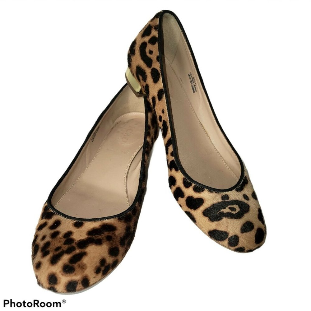 J. Crew Collection $298 Janey Cheetah Calf Hair    SB3